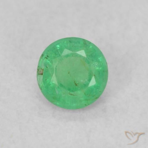 0.16ct Natural Verde claro Esmeralda, Redondo, SI, Photo A