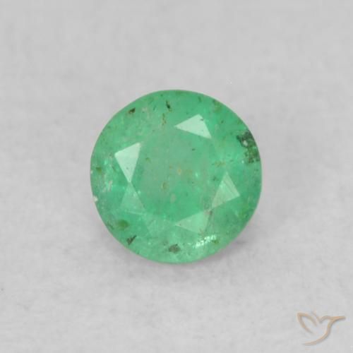 0.17ct Natural Verde intenso Esmeralda, Redondo, SI