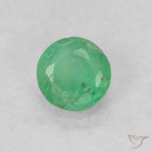 0.19ct Natural Verde eléctrico Esmeralda, Redondo, SI