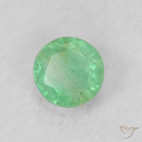 Esmeralda Verde eléctrico natural de 0.20 ct, Redondo, SI