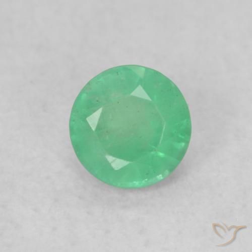 0.17ct Natural Verde medio Esmeralda, Redondo, SI