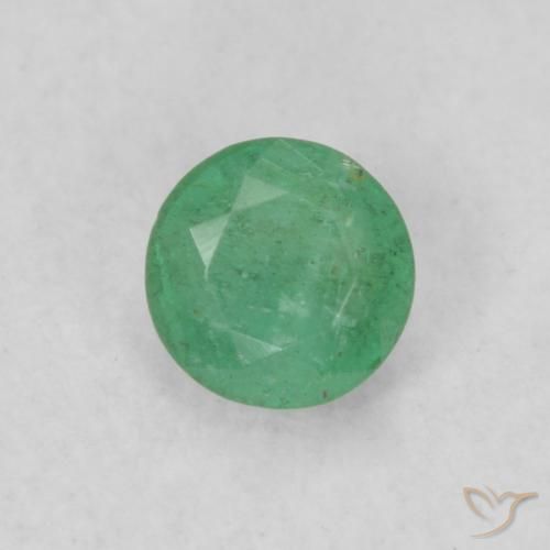 0.18ct Natural Verde oscuro Esmeralda, Redondo, SI, Photo A