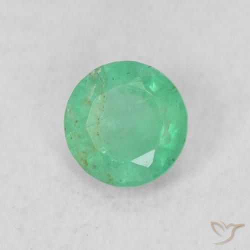 0.16ct Natural Verde medio Esmeralda, Redondo, SI