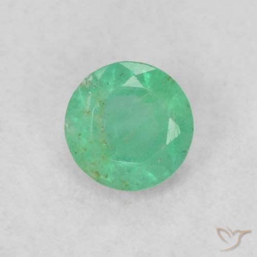 Esmeralda Verde medio natural de 0.16 ct, Redondo, SI