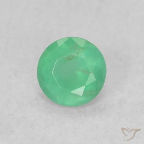0.15ct Natural Verde trébol claro Esmeralda, Redondo, SI