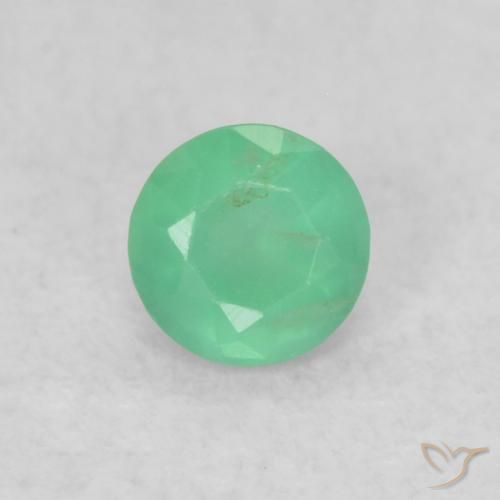 Esmeralda Verde trébol claro natural de 0.15 ct, Redondo, SI