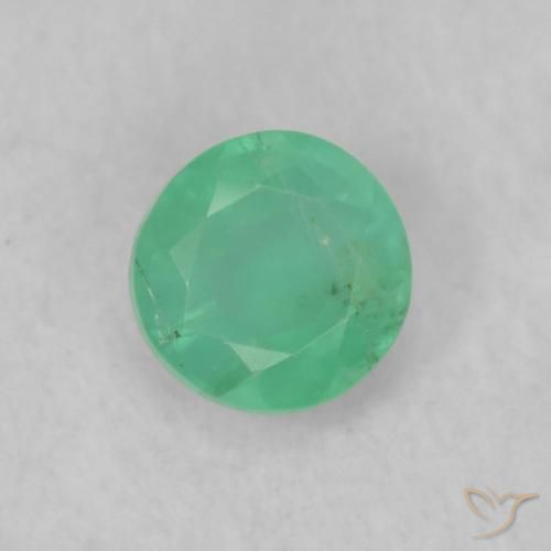 0.18ct Natural Verde helecho intenso Esmeralda, Redondo, SI