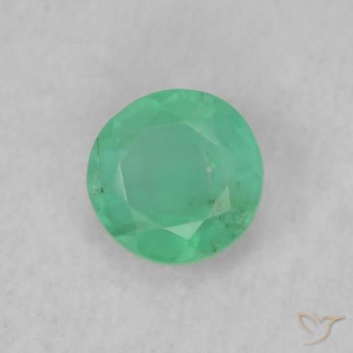 Esmeralda Verde helecho intenso natural de 0.18 ct, Redondo, SI