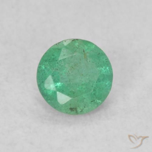 0.14ct Natural Verde medio Esmeralda, Redondo, SI