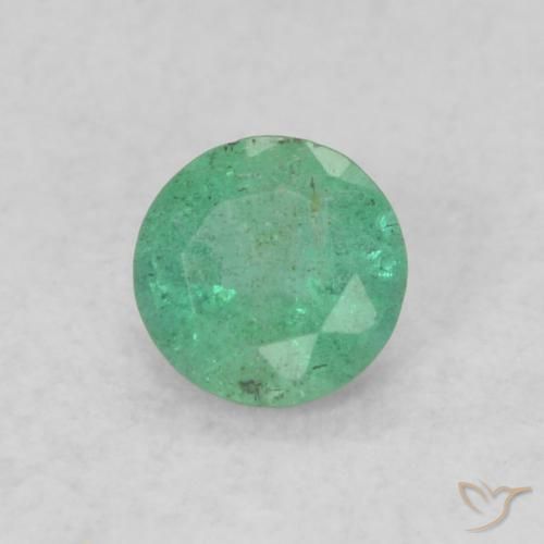Esmeralda Verde medio natural de 0.14 ct, Redondo, SI