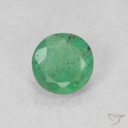 0.17ct Natural Verde frío claro Esmeralda, Redondo, SI, Photo A