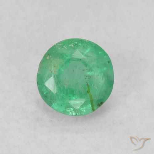 0.18ct Natural Verde pistacho Esmeralda, Redondo, SI