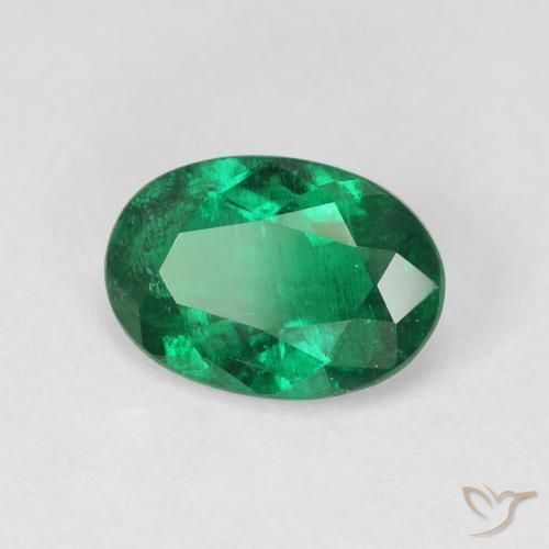 Esmeralda Verde oscuro natural de 1.86 ct, Ovalada, VS-SI
