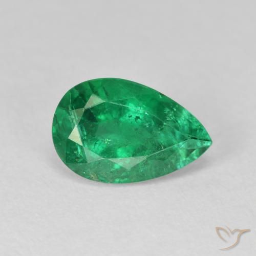 Esmeralda Verde cálido natural de 2.20 ct, En forma de pera, VS-SI