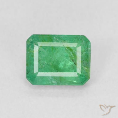 0.93ct Natural Verde medio Esmeralda, corte esmeralda, SI-I1