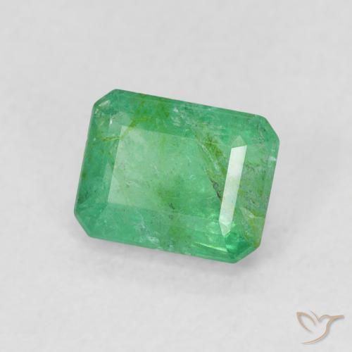 Esmeralda Verde medio natural de 0.93 ct, Corte Octágono / Esmeralda, SI-I1