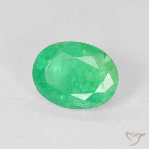 Esmeralda Verde amarillento natural de 1.42 ct, Ovalada, SI