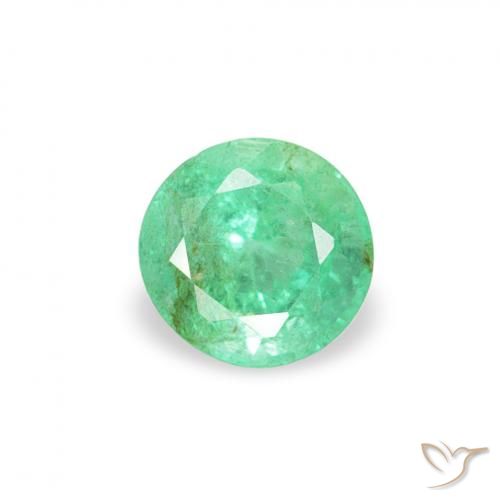 0.16ct Natural Verde claro Esmeralda, Redondo, SI