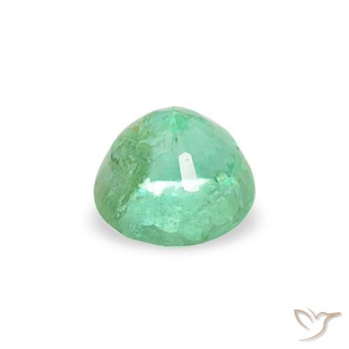 Esmeralda Verde claro natural de 0.16 ct, Redondo, SI