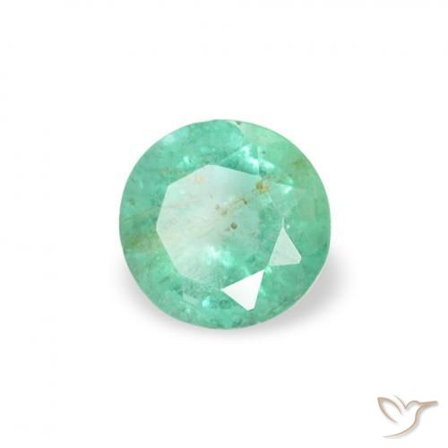 Esmeralda Verde esmeralda frío natural de 0.16 ct, Redondo, SI