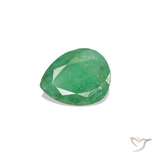 Esmeralda verde natural de 0,33 ct, en forma de pera, SI