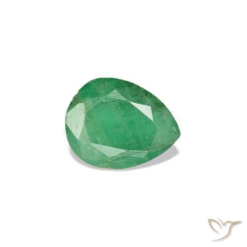 Esmeralda verde natural de 0,33 ct, en forma de pera, SI
