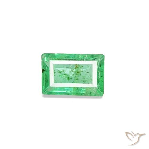 Esmeralda Verde eléctrico natural de 0.15 ct, Corte Baguette, VS-SI