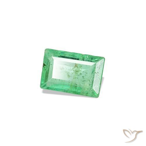 Esmeralda Verde eléctrico natural de 0.15 ct, Corte Baguette, VS-SI