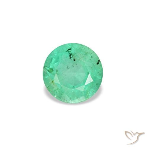 Esmeralda verde de 0,16 ct, redondo, SI