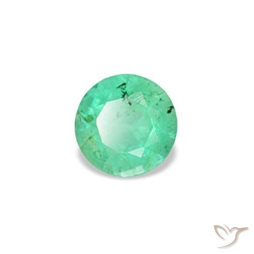 Esmeralda verde natural de 0,16 ct, corte redondo, SI