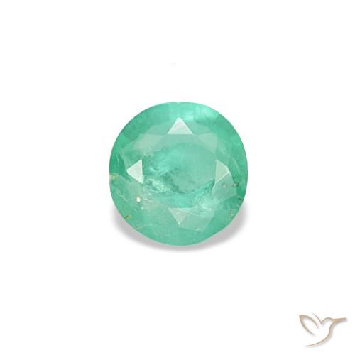 Esmeralda verde natural de 0,16 ct, corte redondo, SI