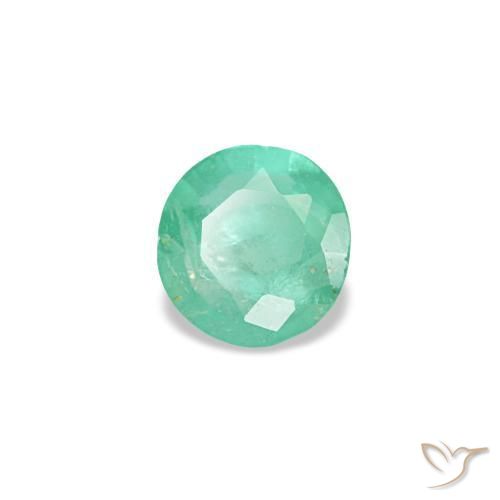 Esmeralda verde natural de 0,16 ct, corte redondo, SI