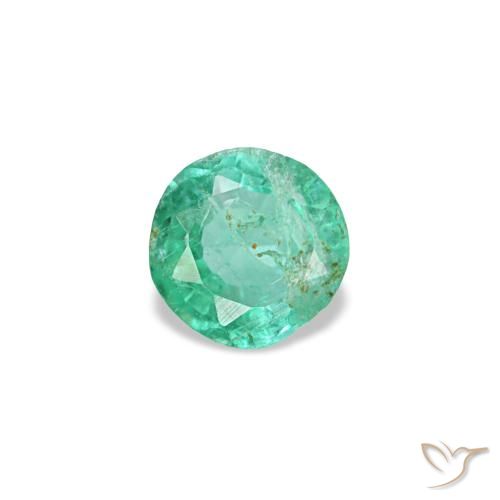 Esmeralda verde de 0,19 ct, redondo, SI