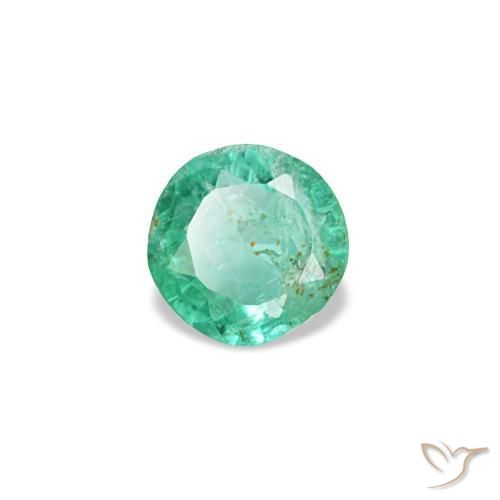 Esmeralda verde natural de 0,19 ct, corte redondo, SI
