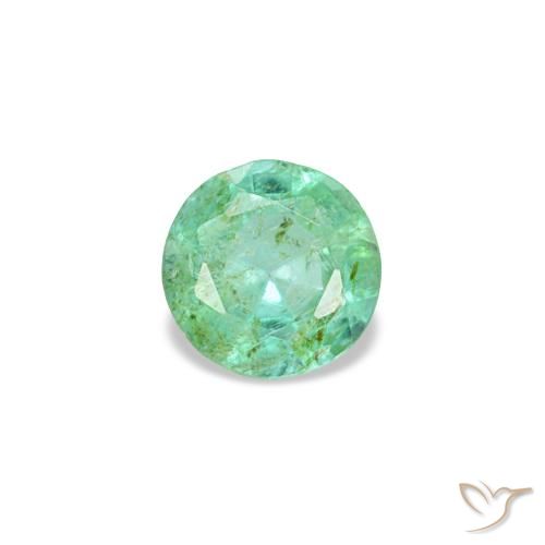 Esmeralda verde natural de 0,18 ct, corte redondo, VS-SI
