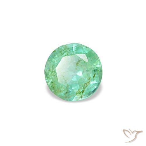 Esmeralda verde natural de 0,18 ct, corte redondo, VS-SI