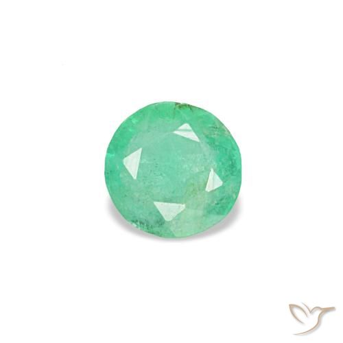 Esmeralda verde natural de 0,19 ct, corte redondo, VS-SI