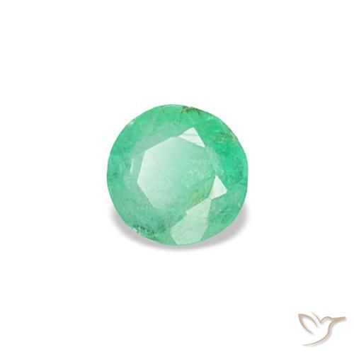 Esmeralda verde natural de 0,19 ct, corte redondo, VS-SI