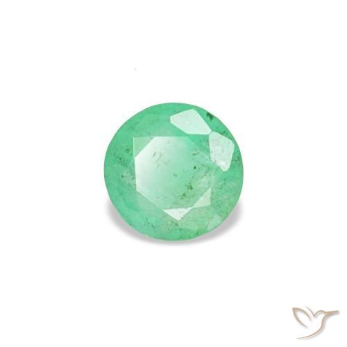 Esmeralda verde natural de 0,17 ct, corte redondo, VS-SI