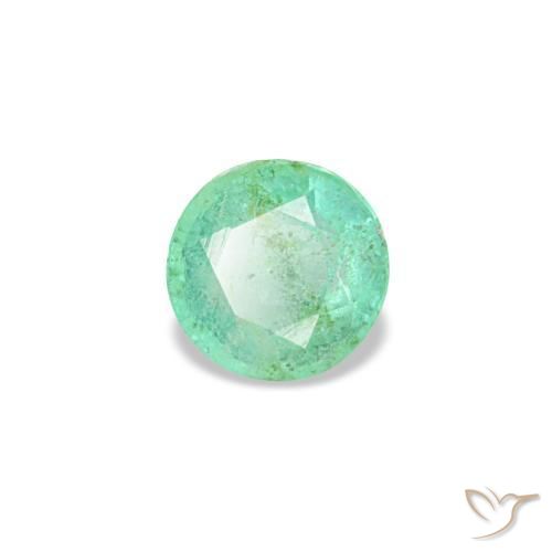 Esmeralda verde natural de 0,17 ct, corte redondo, VS-SI