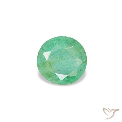 Esmeralda verde natural de 0,19 ct, corte redondo, VS-SI