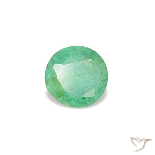 Esmeralda verde natural de 0,19 ct, corte redondo, VS-SI