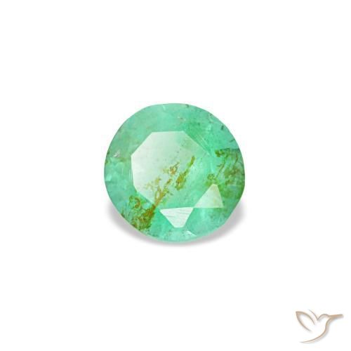 Esmeralda verde natural de 0,17 ct, corte redondo, VS-SI
