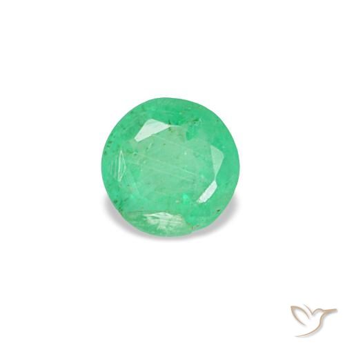Esmeralda verde natural de 0,19 ct, corte redondo, VS-SI