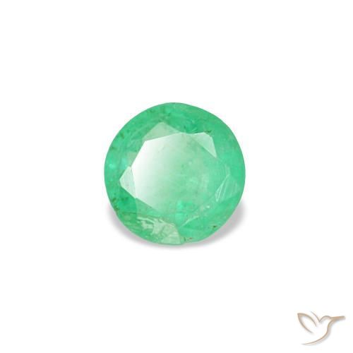 Esmeralda verde natural de 0,19 ct, corte redondo, VS-SI