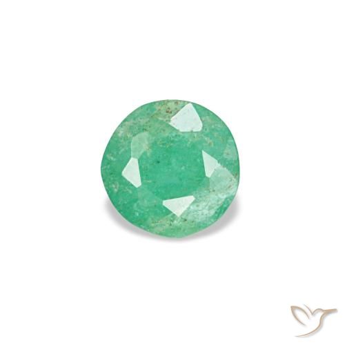 Esmeralda verde natural de 0,16 ct, corte redondo, VS-SI