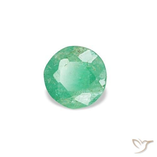 Esmeralda verde natural de 0,16 ct, corte redondo, VS-SI