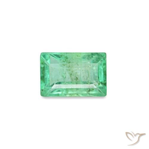 Esmeralda verde natural de 0,19 ct, baguette, VS-SI