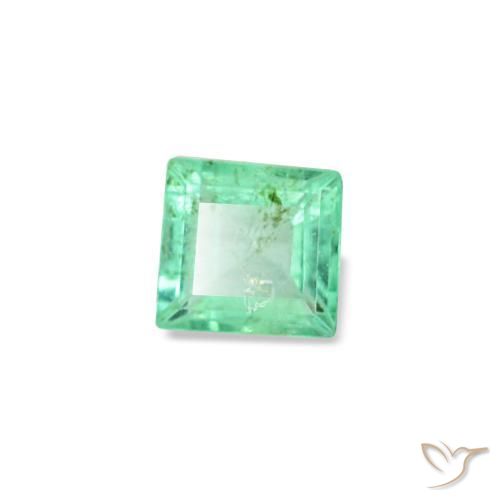 Esmeralda verde natural de 0,12 ct, cuadrado, VS-SI