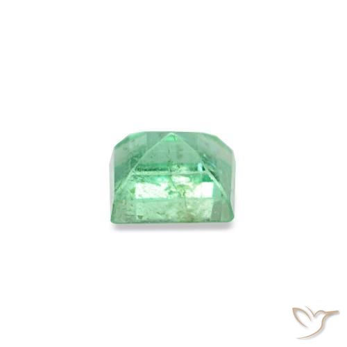 Esmeralda verde natural de 0,12 ct, cuadrado, VS-SI